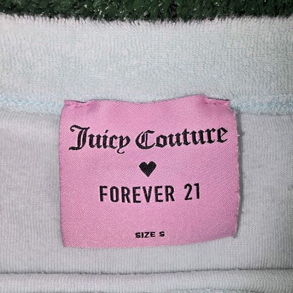 Juicy Couture Forever 21 Terry Cloth Short Sleeve T Shirt Small Light Blue Y2K - Picture 4 of 10